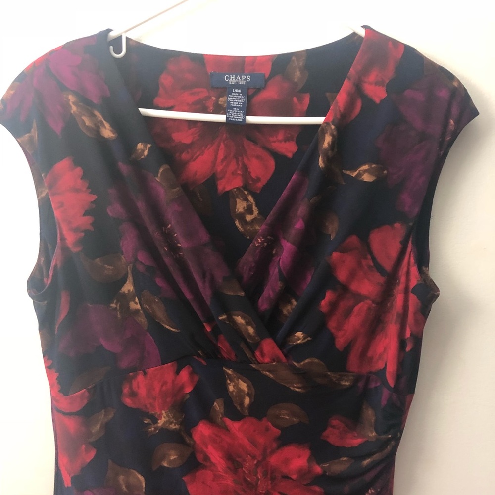 CHAPS floral print wrap style dress